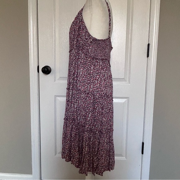 Floral Tiered Midi Dress Boho Beach Sundress Flowy Lightweight Summer XL - Picture 4 of 16
